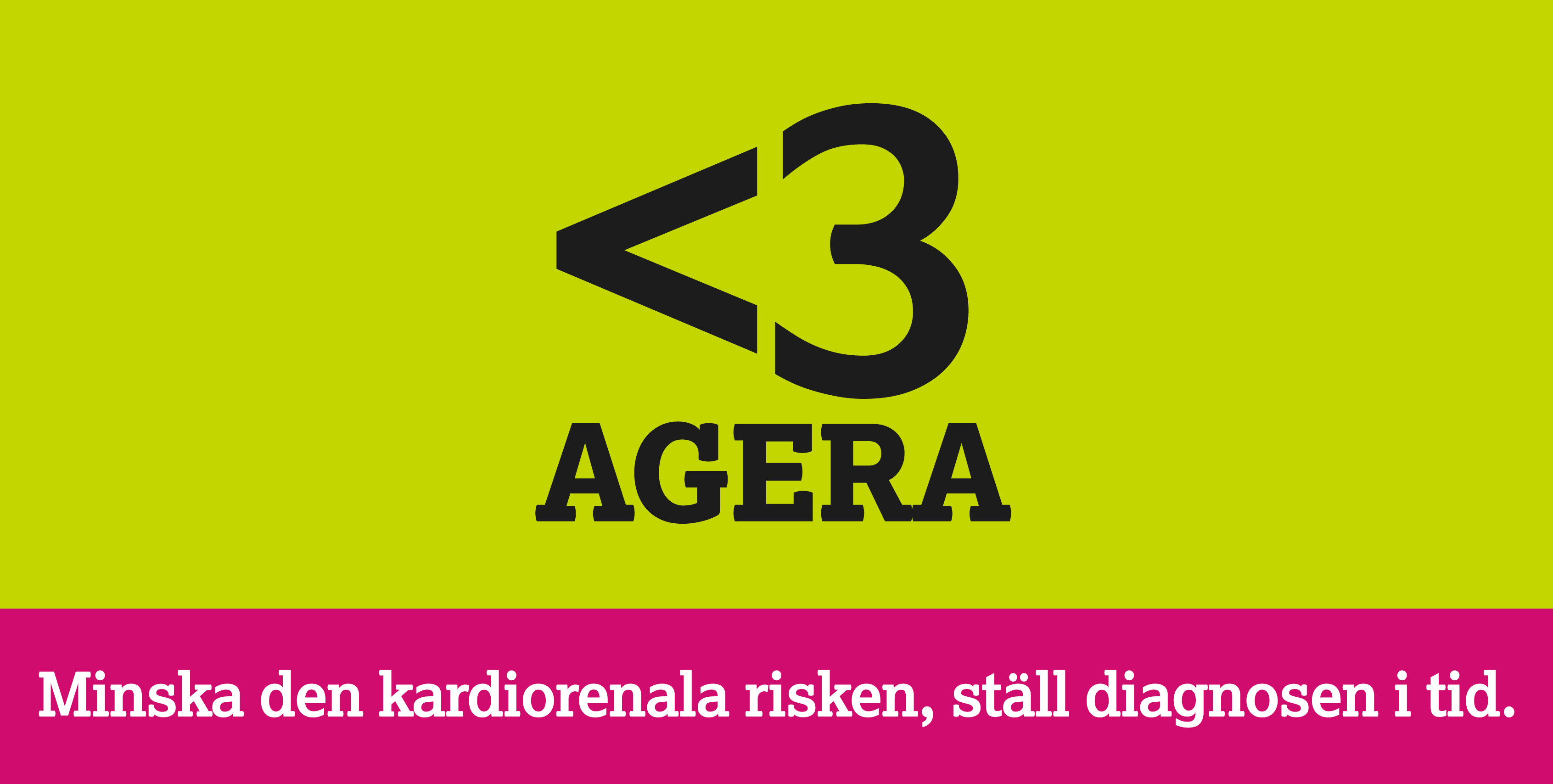 Illustration med text om njurfunktion: 'GFR mindre än 60 ml/min/1,73 m² och tecken på albuminuri?' samt siffran mindre än 60 och ordet REAGERA i stora bokstäver.